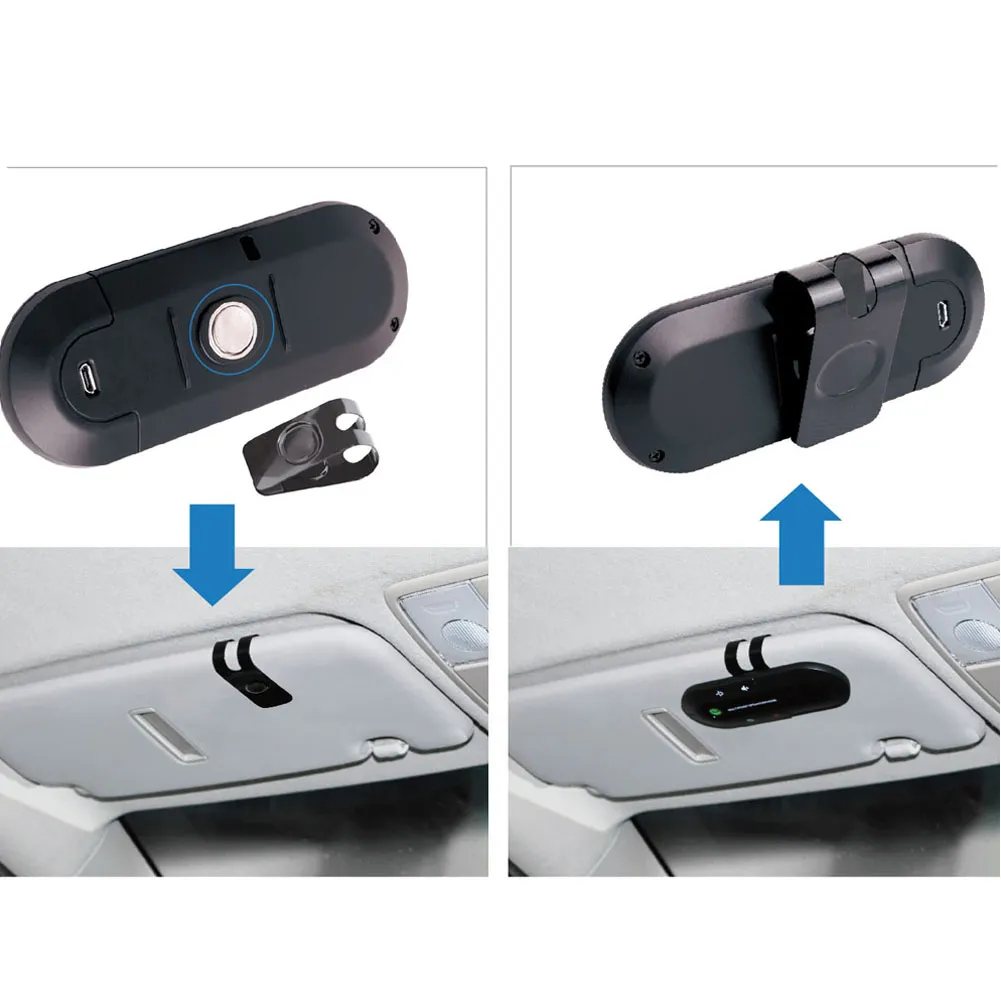 Bluetooth Araba Kiti Eller FM Verici MP3 çalar, USB Şarj Cihazı Kemer Klipsi Voltaj Ekran Mikro SD TF Müzik Oynatma 3858780