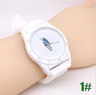 2017 Fashion Clover Women Watches Men's Unisex 3 Leaves Leaf Style Dial Silicone Strap Analog Quartz Wristwatch Christmas Gift Relogio