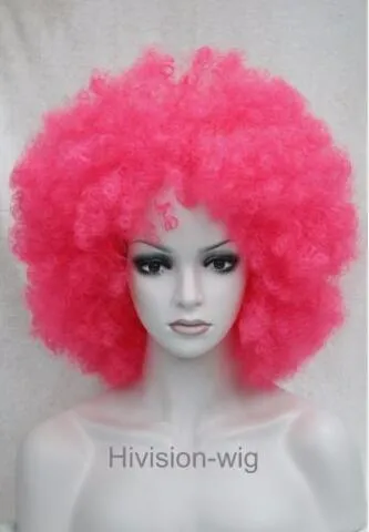 gratis frakt vacker charmig het mode 11 färger afro wig fluffy cosplay anime carnival party peruker hivision # 6018