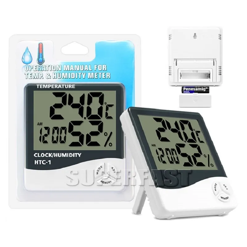 Digitale Temperatur- und Feuchtigkeitsmessgeräte, multifunktionale Thermometer, Innenhygrometer mit Einzelhandelsverpackung