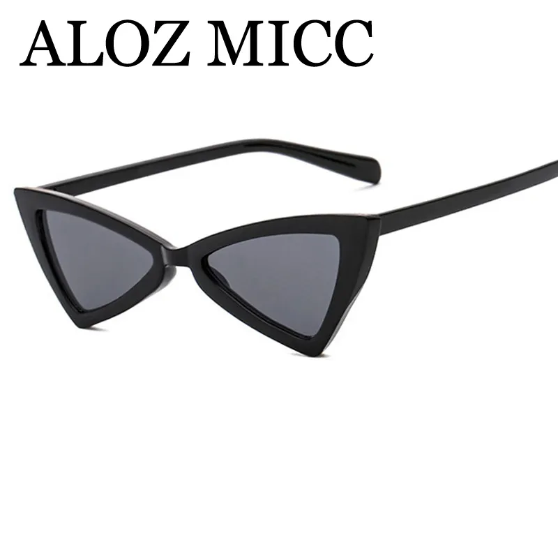 ALOZ MICC Luxus Bowknot Dreieck Sonnenbrille Frauen Mode Katzenauge Dame Sonnenbrille Marke Designer Kleine Rahmen Brillen A395