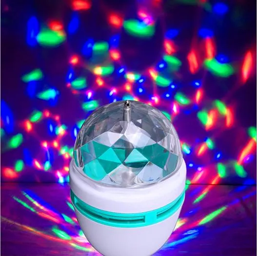 Julfestival LED-scenljus Disco E27 RGB Bulb Full familjeparty Essential Stage LED Rotary