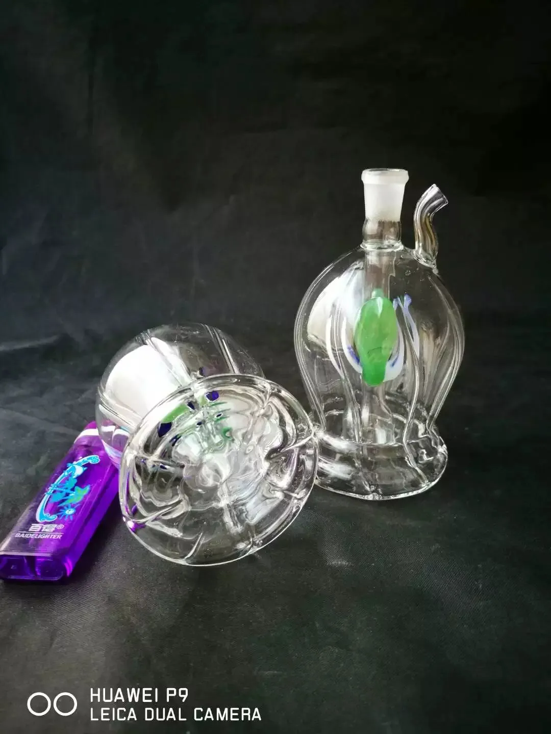 Accessoires de bangs en verre de tuyaux nervurés de rondeur multicolore, Pipes à fumer en verre colorées mini-tuyaux à main multi-couleurs Meilleur tuyau en verre de cuillère