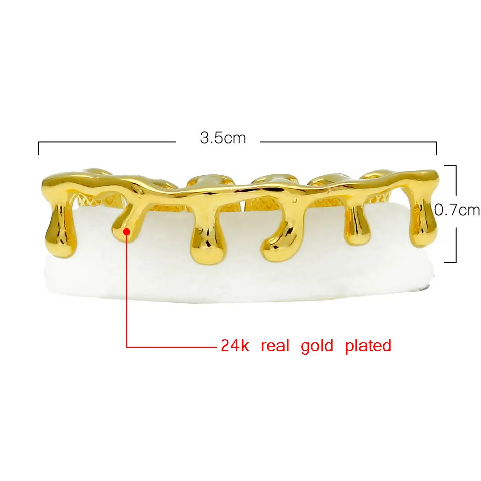 새로운 맞춤형 맞는 장미 골드 골드 컬러 힙합 치아 물방울 그릴 캡 하부 하단 그릴 실버 그릴