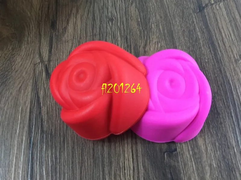 12 teile/los Runde form/Rose blume/Herz form 7 cm Silikon Muffin Förmchen Kuchen Cupcake Liner Backform