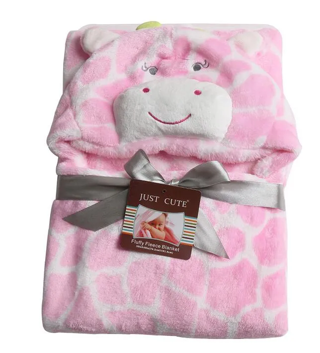 Ny 3D-tecknad Coral Fleece Infant Cloak Baby Blanket Kuvert Stroller Wrap för nyfödda Baby sängkläder filt