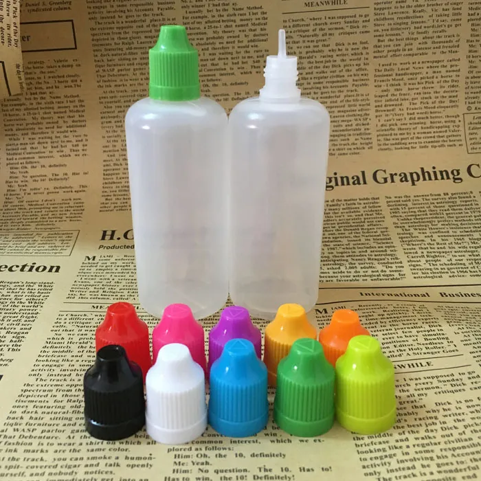100ml Soft Needle Bottle PE Bottle 100ML Plastic Dropper Empty E Liquid Bottle Oil Children Proof Cap DHL 