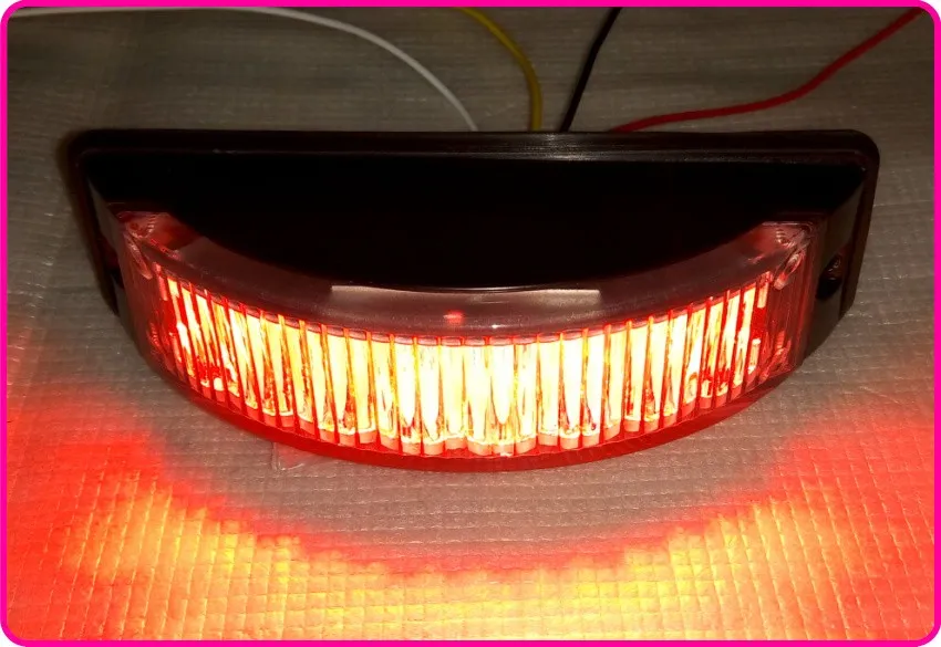 DC12V / 24 V 8W Car Surface Light Light, Grill Lights, LED Strobe Light, 19flash, Wodoodporna, 2 sztuk / 1