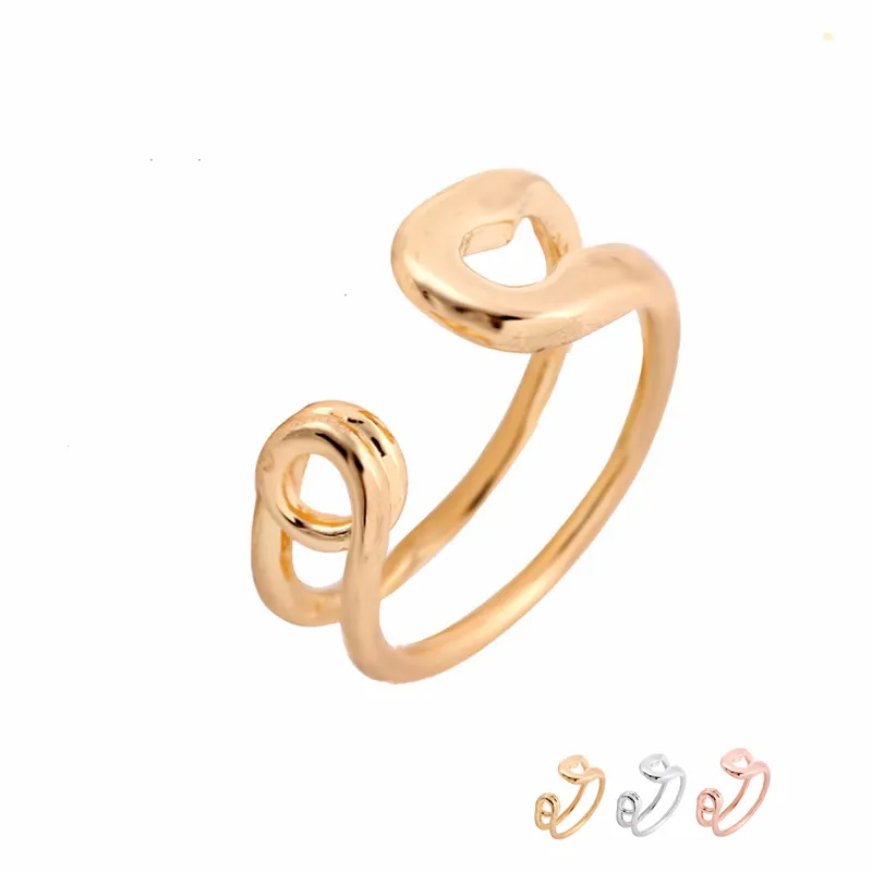 Hurtownia 10pc/los śmieszne duże pierścień pin bezpieczeństwa Regulowane pierścienie Złote Srebrne Różowe złoto Plane prosta biżuteria dla kobiet EFR080