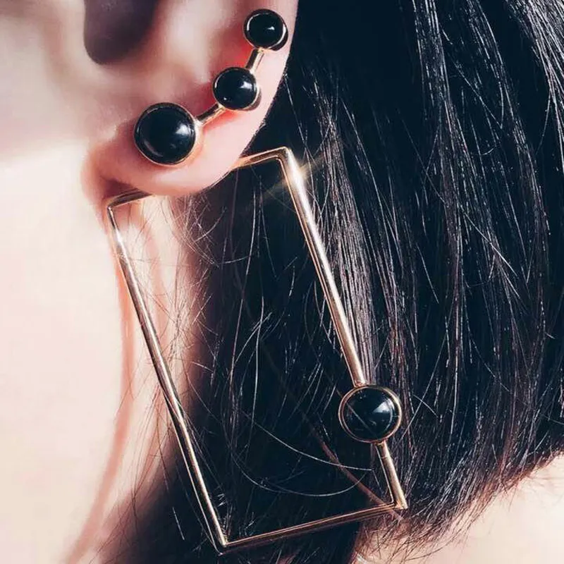 New Brand Pearl Stud Earrings for women Fashion Jewelry 2017 Gold earring Geometric Beads earring Brincos pendant Punk Bijoux