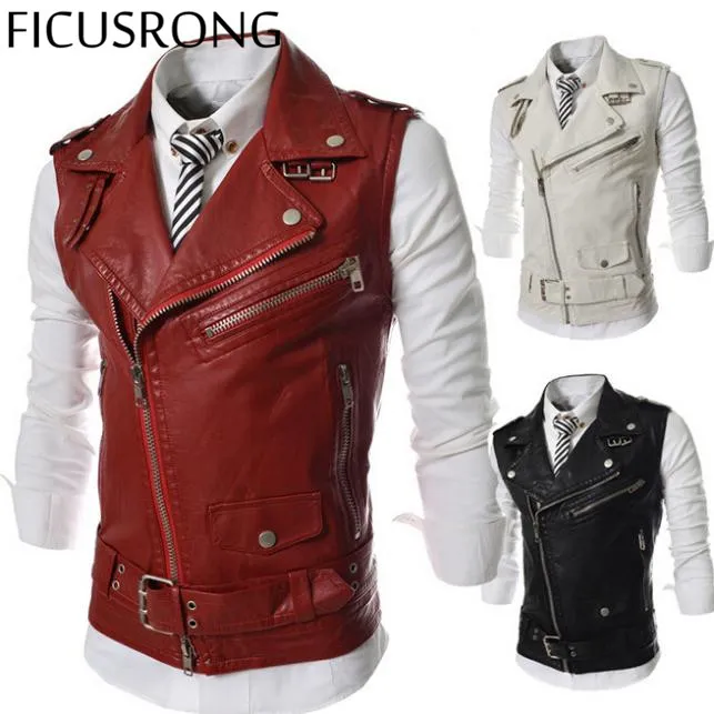Leather vest with lapels store