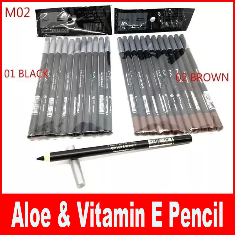 HOT Eyeliner crayon à sourcils noir / marron EYE / LIP Liner Crayon Aloe Vitamine E1.6g DHL Livraison gratuite