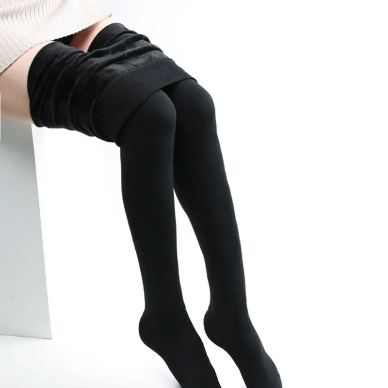 Winter Leggings Dames Warm Hoge Taille Dikke Fluwelen Legging Mode Solid Leggins Dames Gebreide Dikke Slanke Leggings Super Elastic