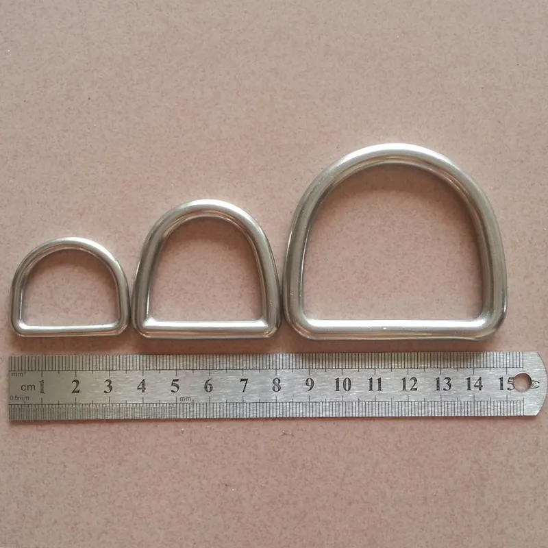50*45mm krok spänne rostfritt stål D ringhängare spänne handgjorda lädertraktion ringväska diy hårdvara del