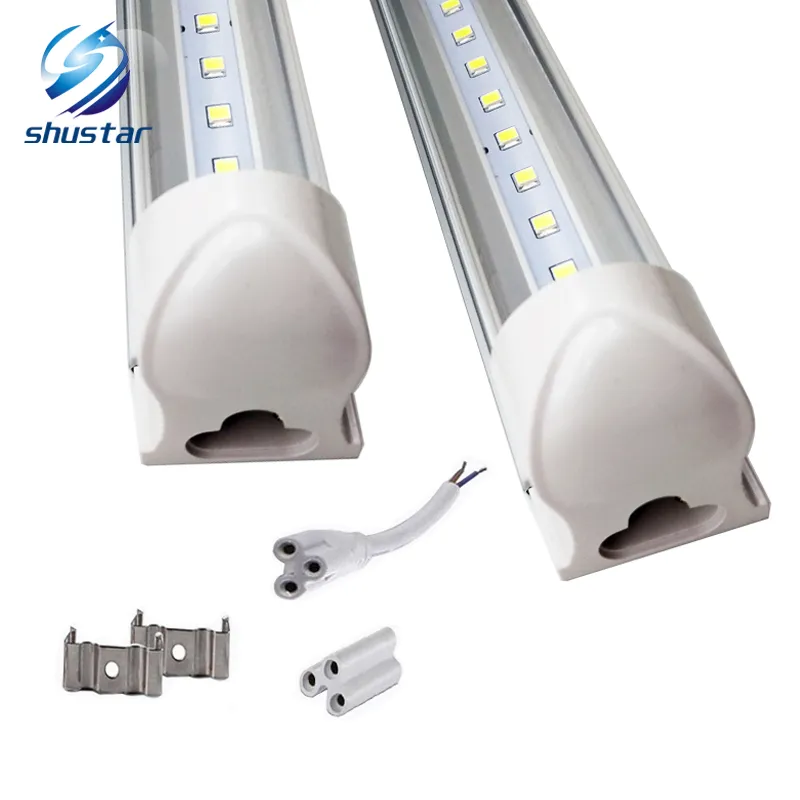 tubo de LED 8 pés tubo integrado LED T8 45W 4800LM SMD 2835 lâmpada de luz 2.4M 85-265V lâmpada LED de iluminação fluorescente