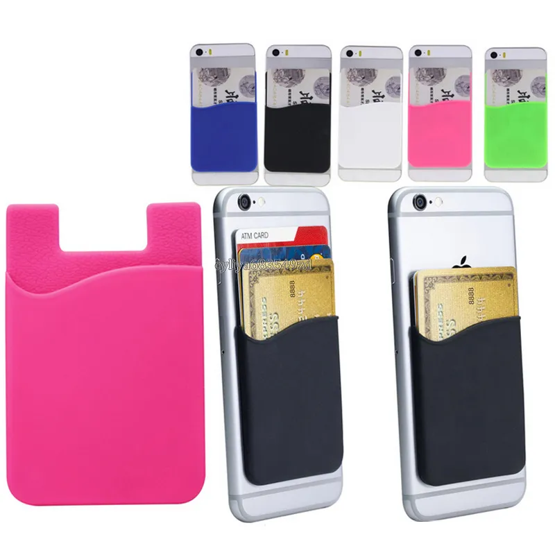 Ультра-тонкий кошелек самоклеющиеся кредитной карты набор карт держатель карты для смартфонов андроид мобильный красочные силиконовые