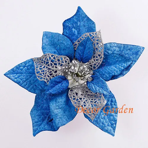 5 cores 50 peças 20cm para decoração de natal cabeças de flores de seda artificial poinsétia multicolor cf035674681