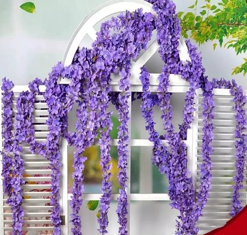 80"200cm Super Long Artificial Silk Flower Hydrangea Wisteria Garland For Garden Home Wedding Decoration Supplies Available