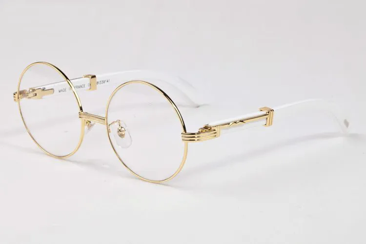 nouvelle mode lunettes rondes sans monture lunettes de soleil en bois pour hommes styles d'été sport lunettes en corne de buffle verres clairs lunettes gafas7469121