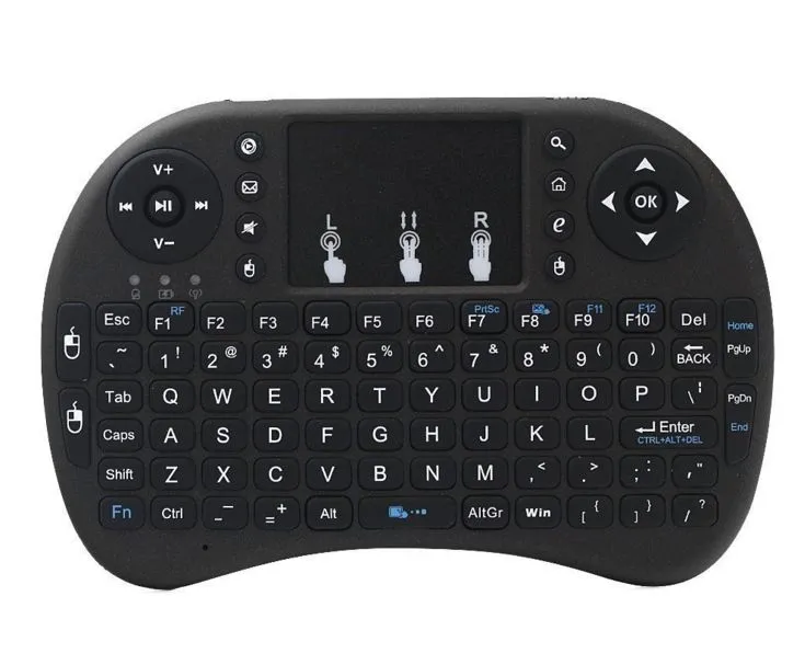Tastiera wireless originale retroilluminata Mini Rii i8 wireless 2.4G Telecomando tastiera inglese mouse tattile Smart TV Box Android