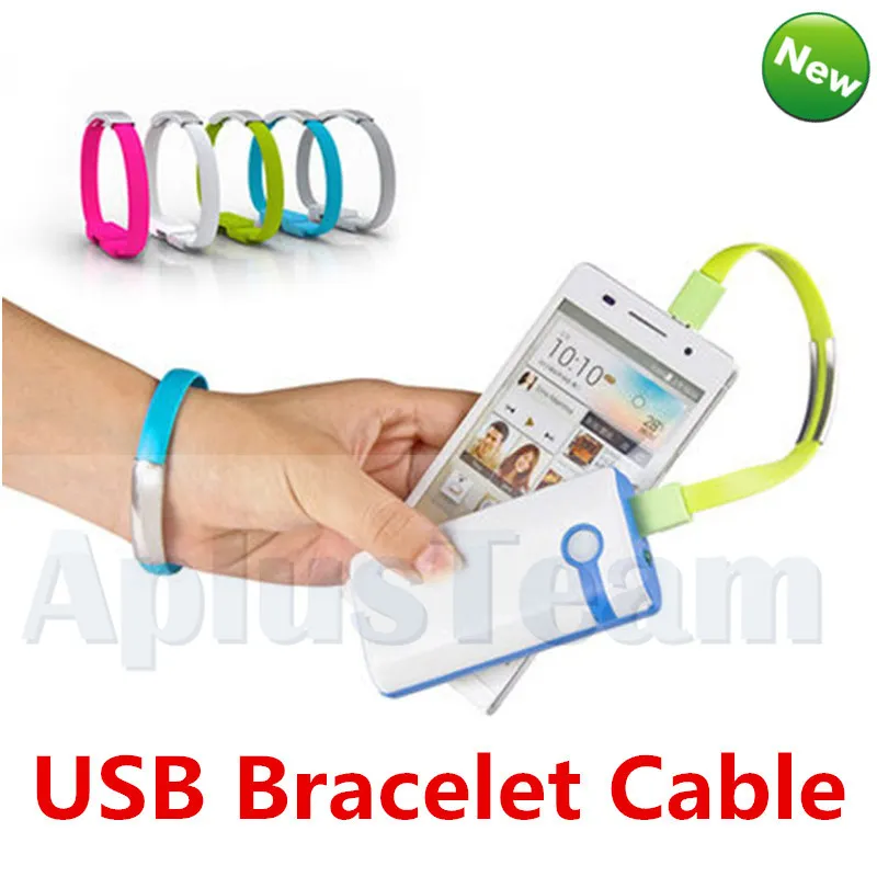 Pulsera de muñeca Cables de datos micro USB Cable de cargador de teléfono de 22 cm Cable de datos de estilo de pulsera corta de silicona para Samsung S7 S6 edge HTC Android