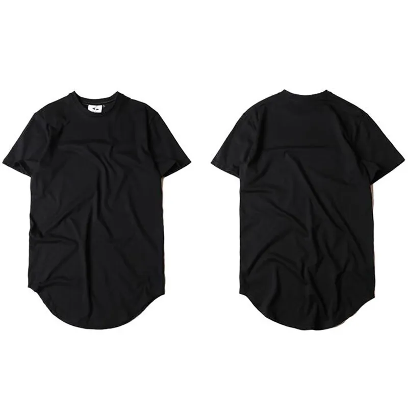 Hi-street solide ourlet incurvé T-shirt hommes palangre étendu Camouflage Hip Hop t-shirts urbain Kpop t-shirts livraison gratuite