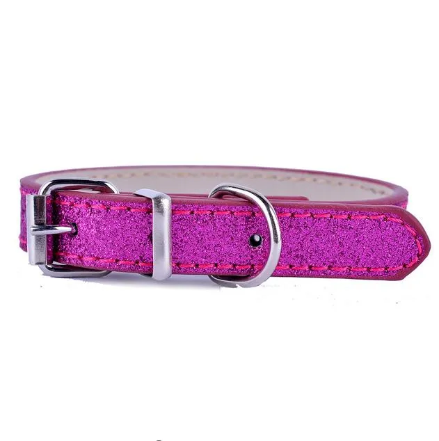 Pu Leather Pet Dog Cat Collars Adjustable Buckle Collar For Small Dogs Pink Red Gold Blue Colors Puppy Pet Supplies G482