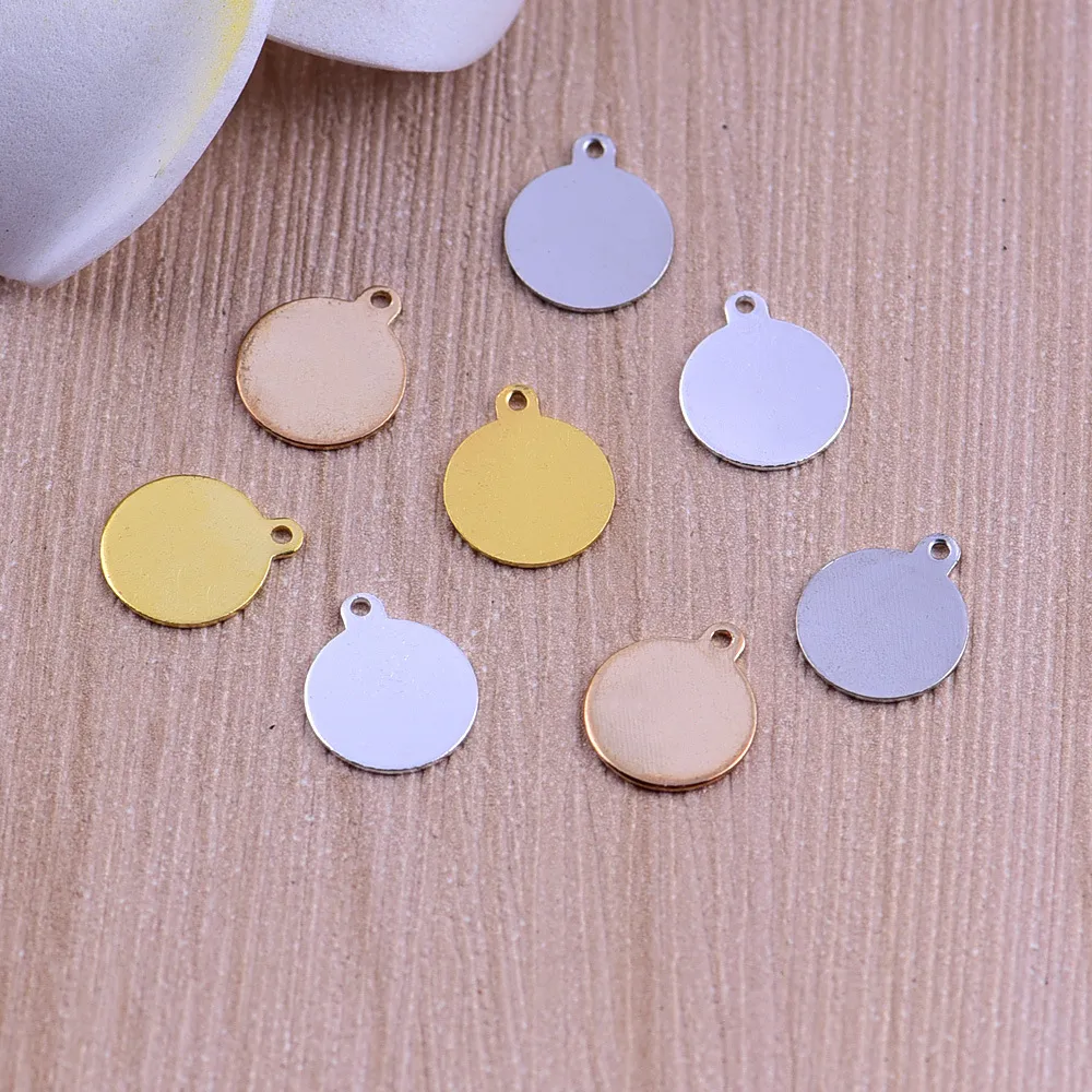 Wholesale Copper Blank Stamping Tags Charms Round copper round charm pendant for handmade jewelry DIY parts