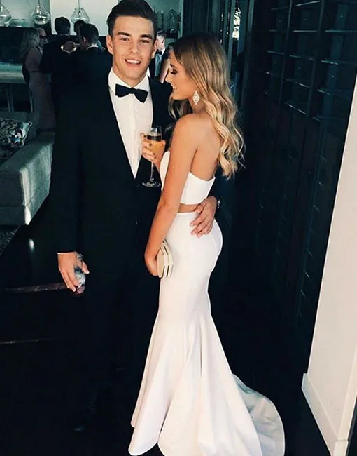 chinese dress ladies La Femme Two-Piece Mermaid Prom Dress with Beaded Top