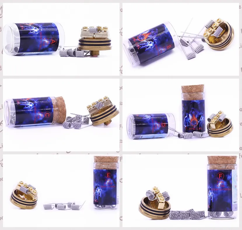 100% Authentic Demon Killer Flame Coil Prebuilt Wire 316L Pre-built Heating Premade Wires 6 Types Resistance For DIY Atomizers RDA RBA