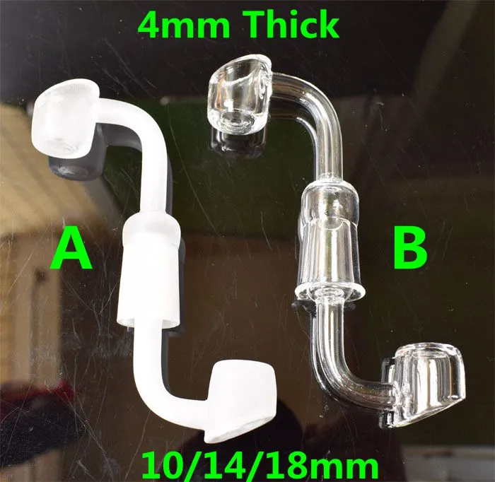 Female Male 10/14/18 mm Quartz Nail 4mm Thick 100% Pure Quartz Banger Nail Domeless Nail For Glass Bong ,Free Ship