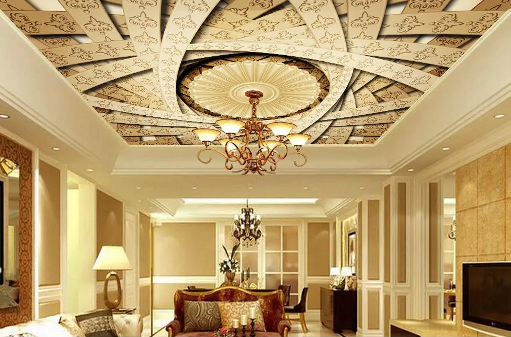 Custom 3d Ceiling Wallpaper European Creative 3d Ceiling Murals