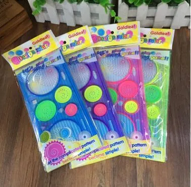 DHL Free shipping 200pcs Creative Student straight Ruler Plastic Spirograph Ruler Drawing ruler