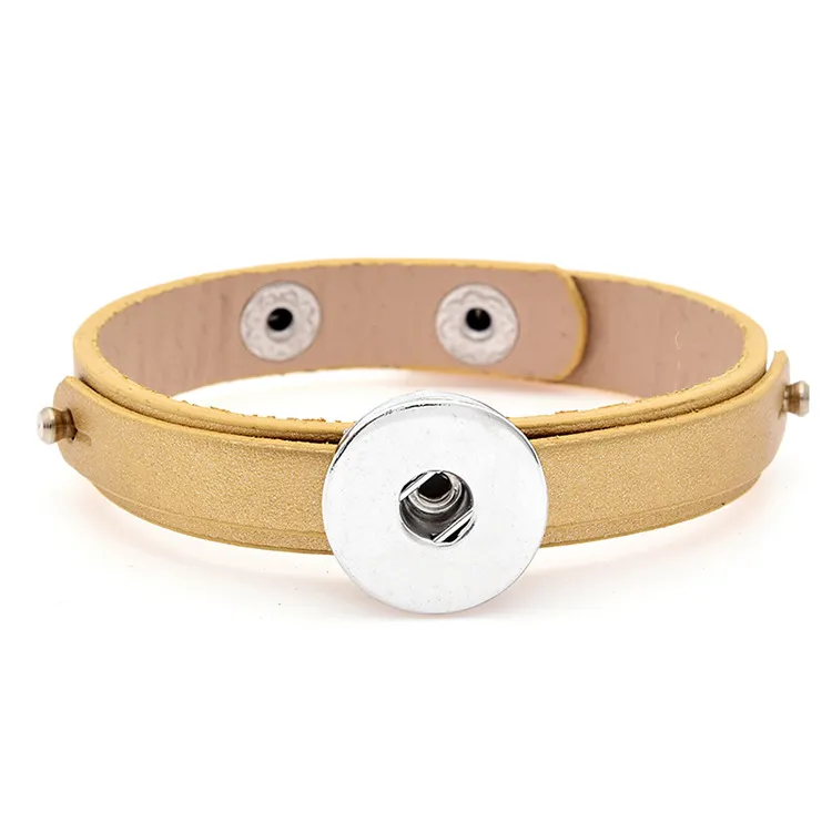 Bouton pression Bracelets Mode NOOSA morceaux Bracelets en cuir Ginger Snap Bijoux Charmes Fit 18mm Noosa Chunk Snaps Bijoux