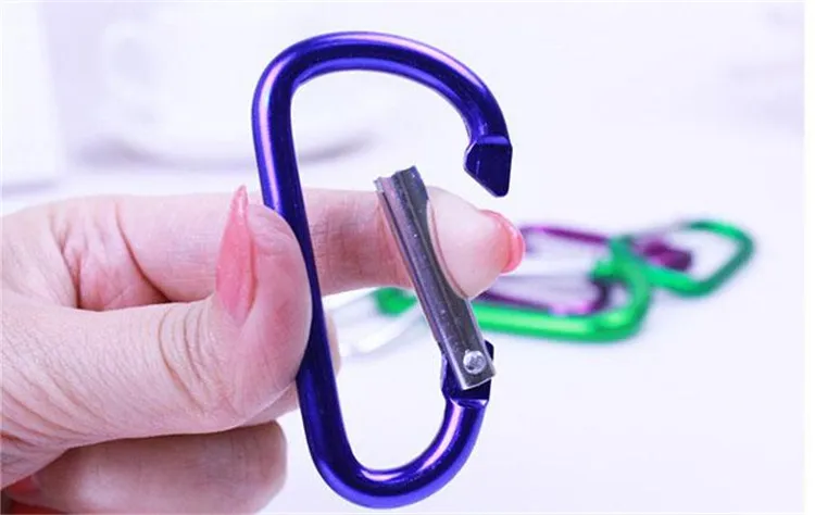 Karabiner ring nyckelringar nyckelringar utomhus sport camp snap clip krok keychain vandring aluminium metall bekvämt vandring camping clip på