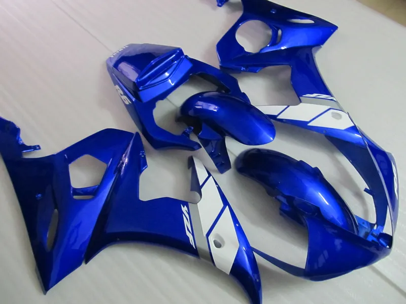 Motorfiets Fairing Kit voor Yamaha YZF R6 03 04 05 Blue Backings Set YZF R6 2003-2005 OT08