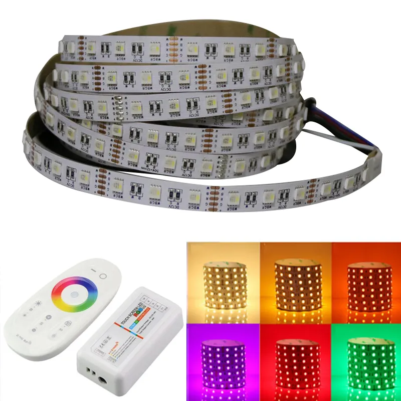 12v 5M 16.5ft 300led 5050 RGBW RGBWW Flexible Strip Light Colourful Dimmable LED Tape Light With touch controller