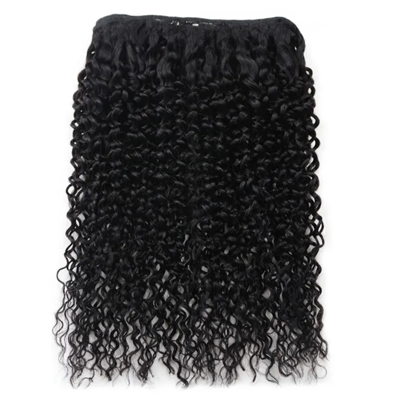 Peruvian brésilien indien malaisien vierge coiffée coiffée 34 paquets avec fermeture du pack de cheveux humains fermeture Curly Curly WE8004759