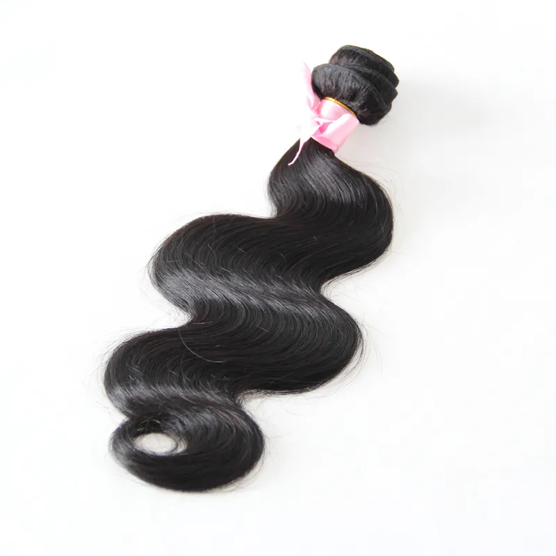 レミーの人間の髪の束未加工のバージンの人間の髪の毛織り100g 1本のブラジルの体波ヘアエクステンション自然な黒い色1b