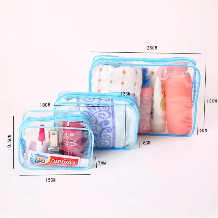 Transparent Cosmetic Bag Women Makeup Bag Organizer PVC Travel Washing Bags Zipper Pouch Organizador Trousse Maquillage Femme283u