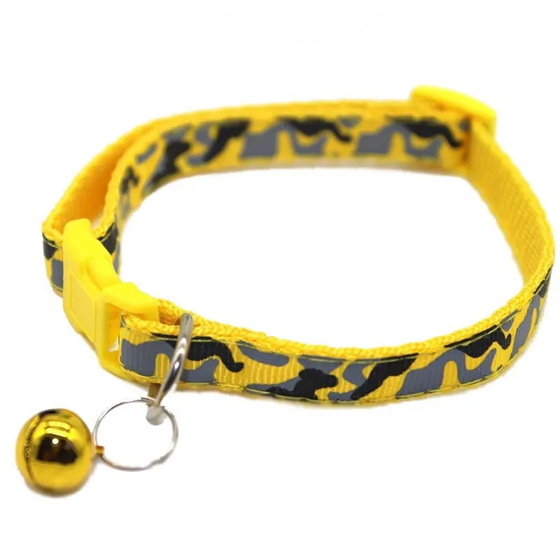 Camouflage Dog Cat Bell Collar Verstelbare Outdoor Comfortabele Nylon Huisdieren Halsbanden voor Kleine Honden Puppy's Pets Collars