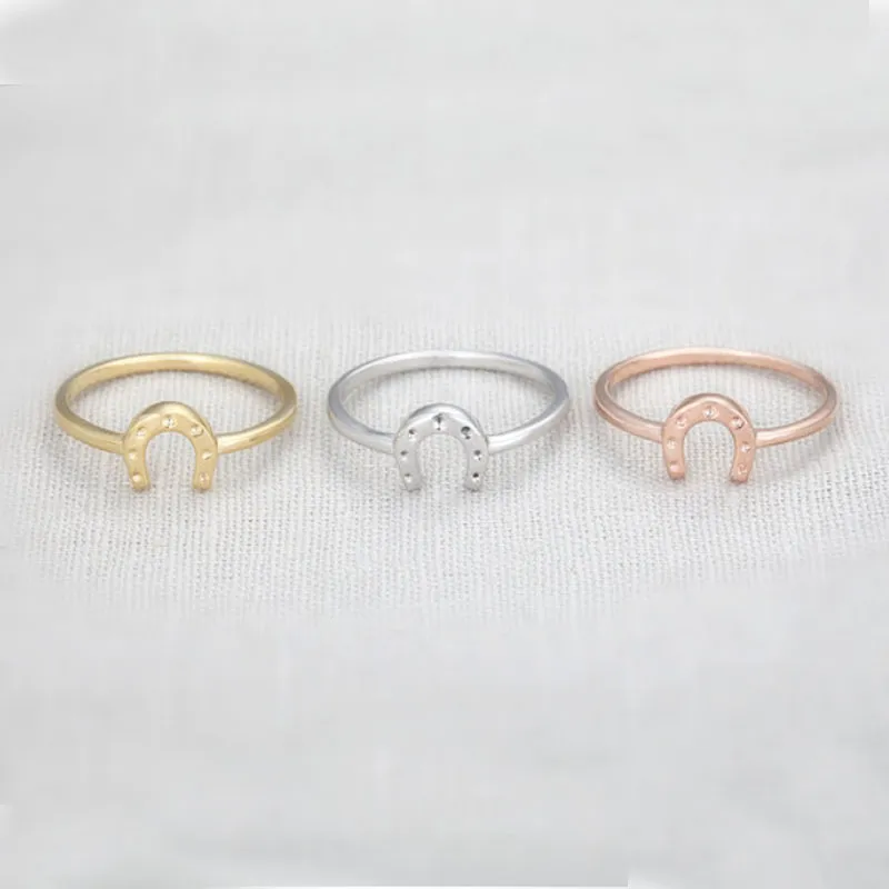 Factory Price Fashion Horseshoe Ring Gold Silver Rose Gold Plated Party Gifts Animal Rings for Women Can Mix Color EFR033