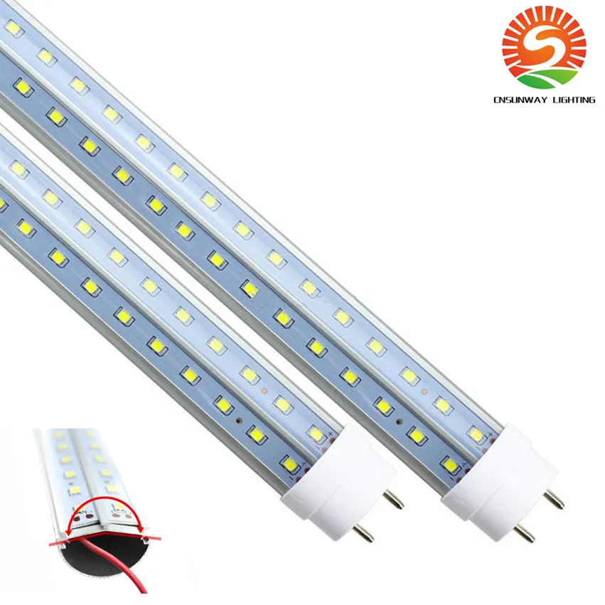 V-Shape LED 튜브 4ft 28w 5ft 36w 높은 루멘 T8 LED 튜브 조명 270도 빔 각도 G13 기본 LED 조명 전구 AC85-265V