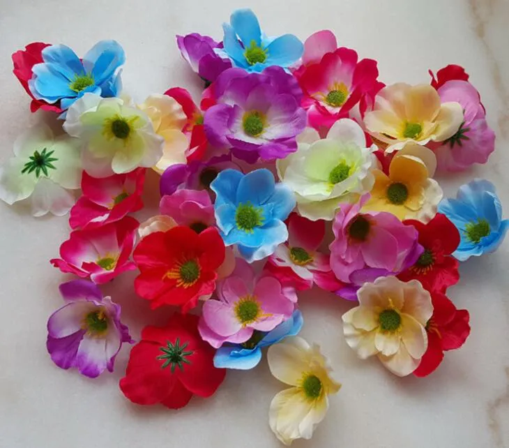 7Cm available Artificial silk Poppy Flower Heads for DIY decorative garland accessory wedding party headware 500pcs/lot G620