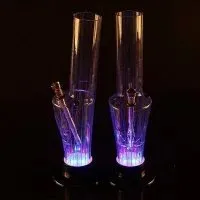 Mix-Colored Acrylic Bong Hookah Shisha Smoking Metal Pipe Glass Bong Bubblers Tocabbo Water Pipe,Color and style random delivery