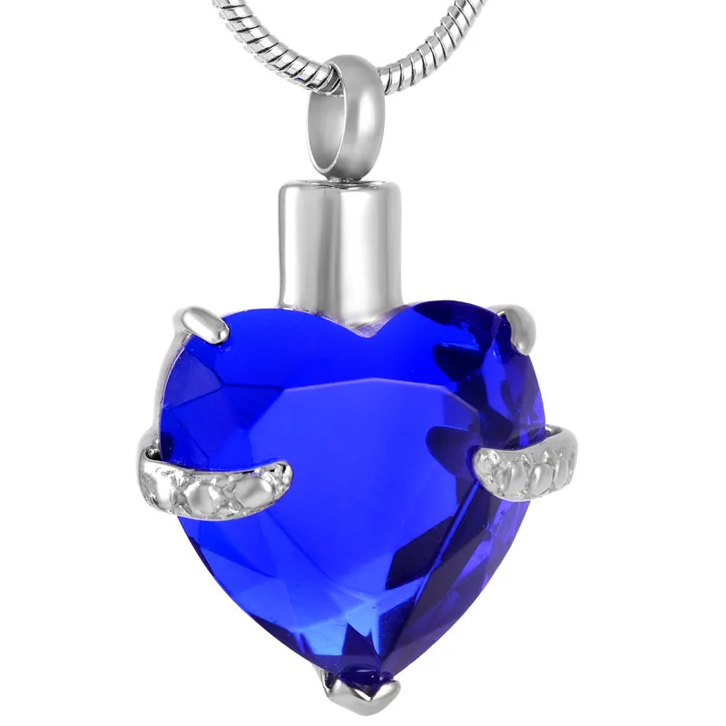 IJD8072 сердце Кристалл нержавеющей стали пластины кремации кулон ожерелье памяти пепел память урна держатель ожерелье кулон только