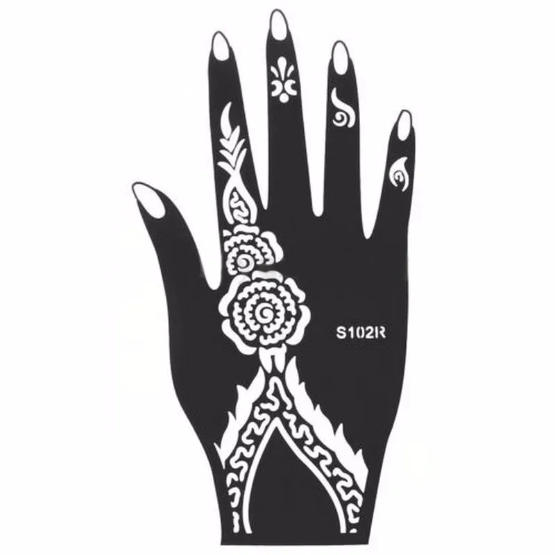 WholeNew Índia Henna Tatuagem Temporária Stencils Para Mão Perna Braço Pés Modelo de Arte Corporal Decalque Do Corpo Para O Casamento NB137 6068597