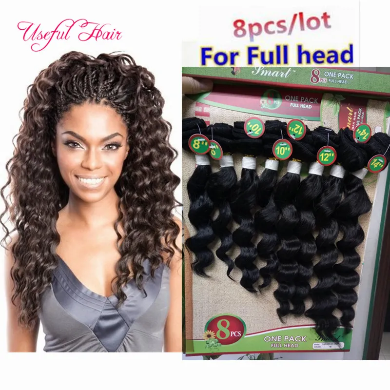 Alta Qualidade 8 pcs Uma cabeça Brazilian Hair Bundles Body Wave Cabelo Tece Cabelo Brasileiro Mongólia Curly Ombre Bug, Humano negro para mulheres negras