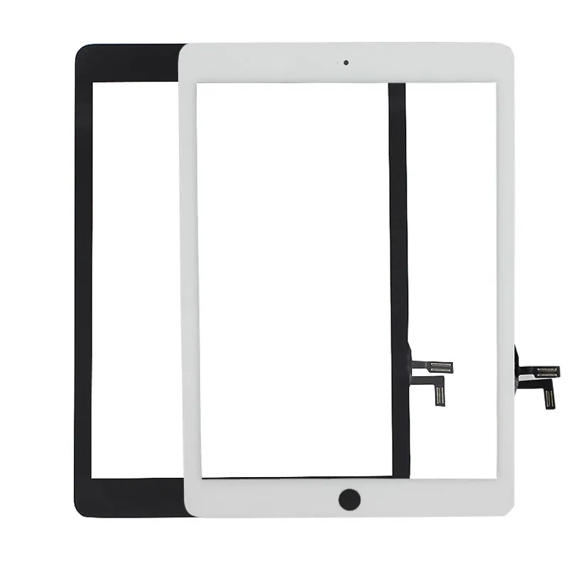 Reemplazo del digitalizador del panel de cristal de la pantalla táctil de 50 piezas para iPad Air blanco y negro DHL gratis