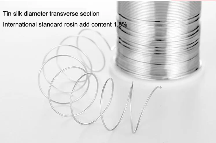 Högkvalitativ renhetsflöde 1,8% löddiameter 0,8 mm 1,0 mm med kolonkärna Lågmältpunkt Lödningstråd för elektroniskt lödsyfte